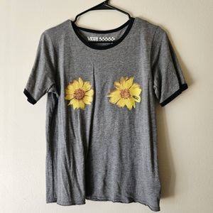 2015 Vans Sunflower Graphic Short Sleeve Tee Womens Large